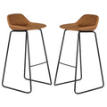 Cortesi Home Elise 30" Barstool in Saddle Brown Faux Leather (Set of 2)