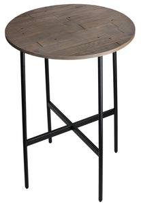 Cortesi Home Jayden 30" Industrial Style Wood Bar Table, with Black Metal Frame