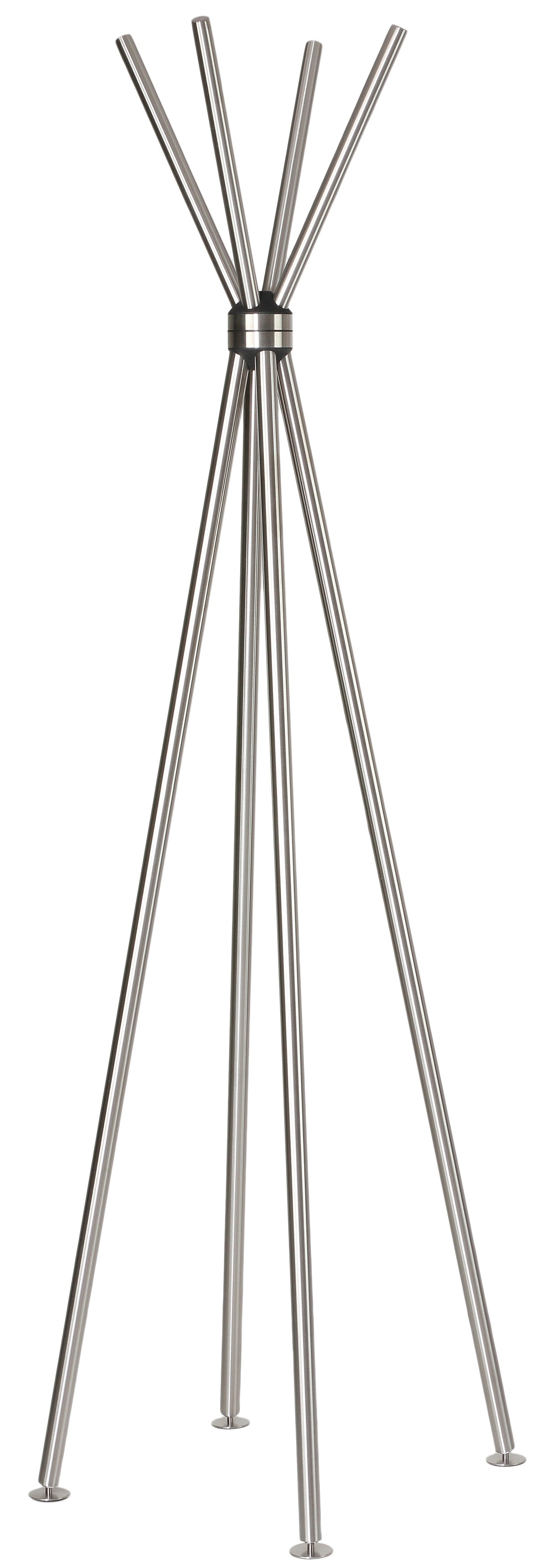 Cortesi Home Deacon Contemporary Stainless Steel Coat Rack, Brushed Nickel