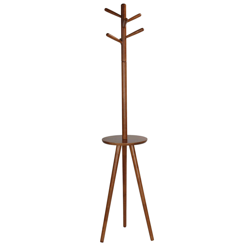 Cortesi Home CH-CR420512 Joey Wooden Coat Rack with Side Table, Oak