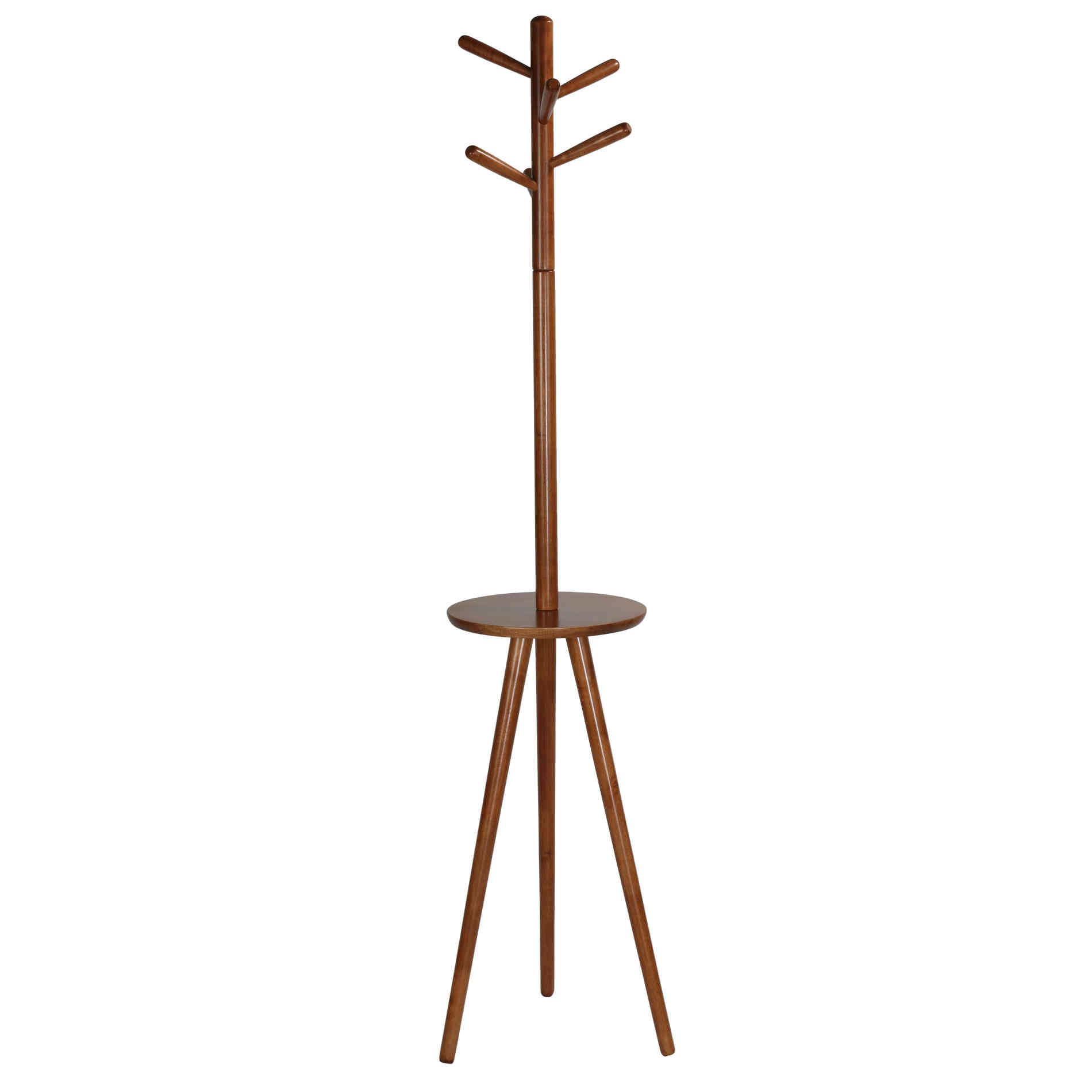 Cortesi Home CH-CR420512 Joey Wooden Coat Rack with Side Table, Oak