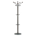Cortesi Home Lava Dark in Chrome and Tobacco Walnut Wood Coat Rack, Black Marble