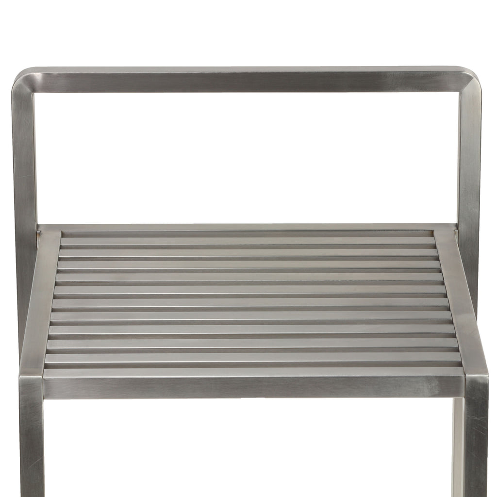 Cortesi Home Zeus Counter-height Stool in Brushed Stainless Steel