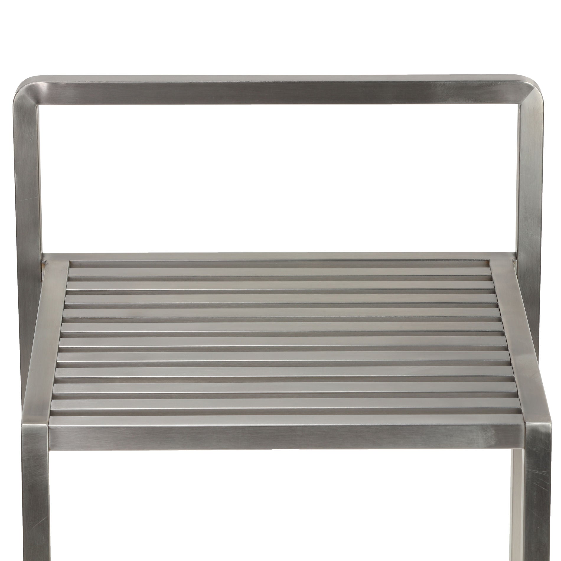 Cortesi Home Zeus Counter-height Stool in Brushed Stainless Steel
