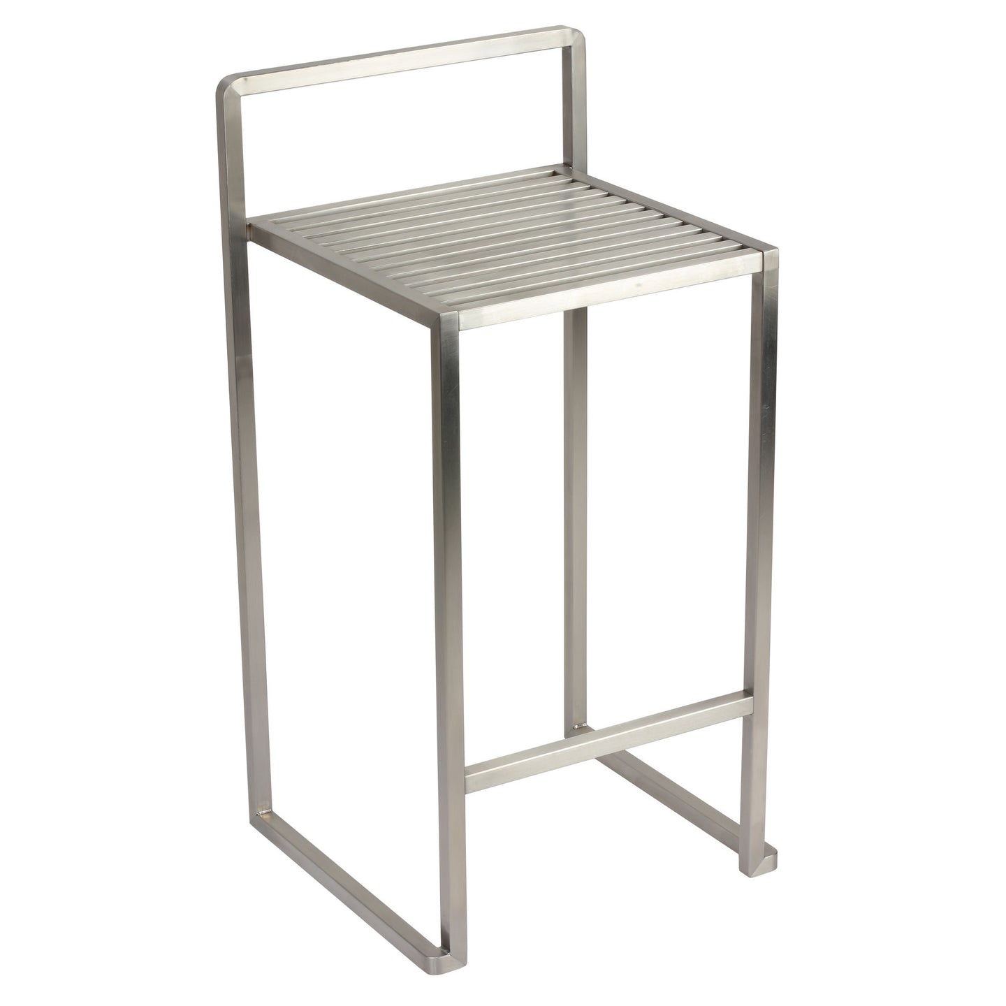 Cortesi Home Zeus Counter-height Stool in Brushed Stainless Steel