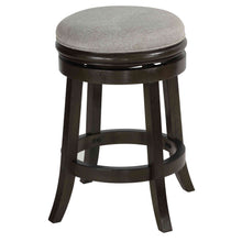 Cortesi Home Clyffe Backless Swivel Counter Stool in Solid Wood, 24" Gray Fabric