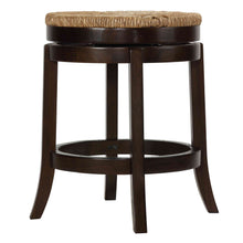 Cortesi Home Hennepin Solid Wood Backless Swivel Counter Stool, 24" Straw Seat