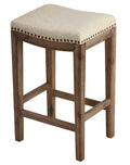 Cortesi Home Logan 24" Counter stool, Beige Linen