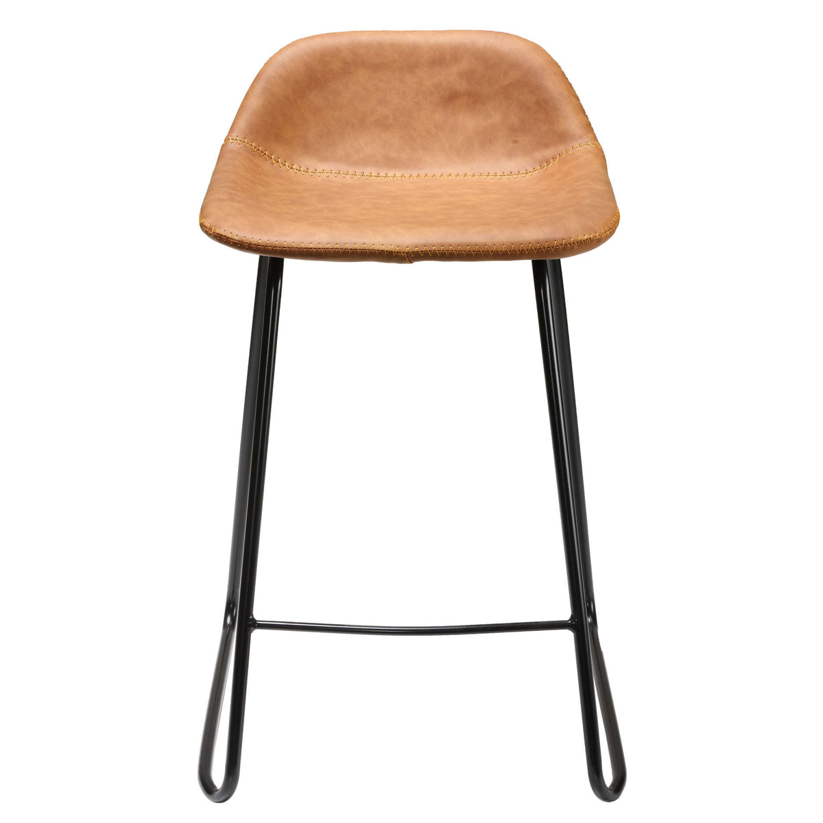 Cortesi Home Ava Counterstools in Saddle Brown faux Leather (Set of 2)