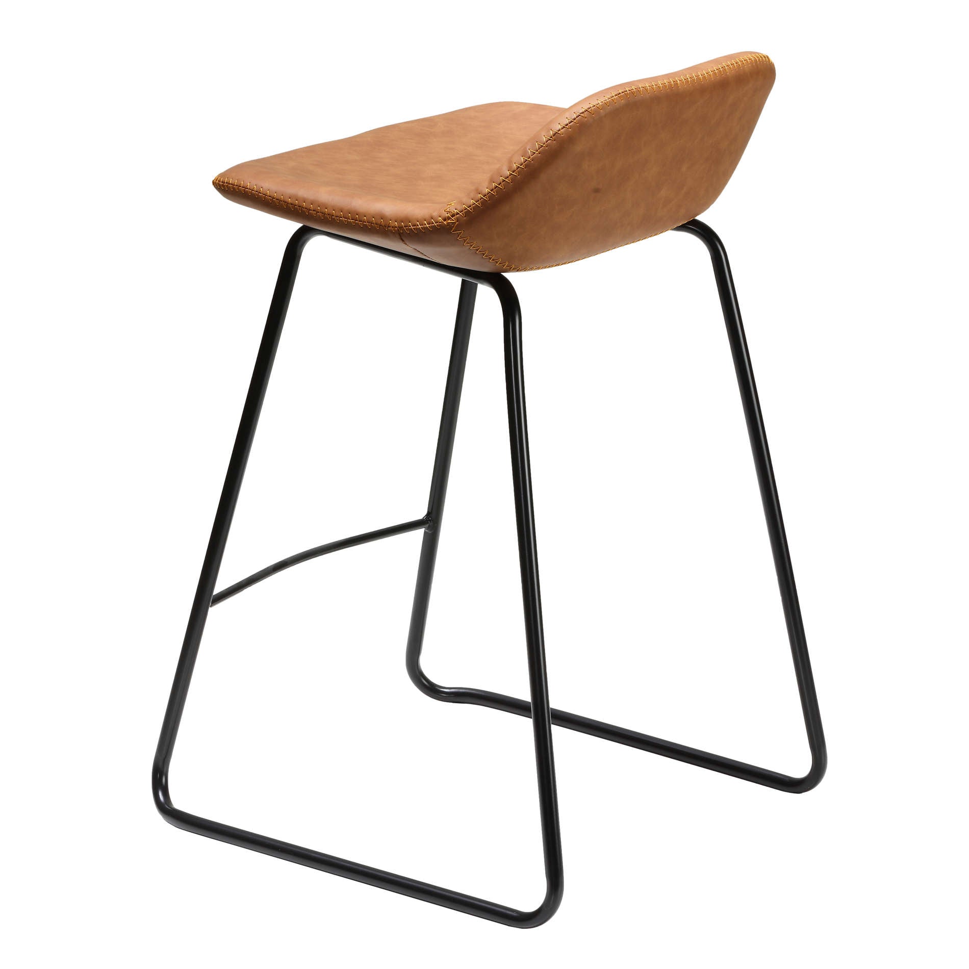Cortesi Home Ava Counterstools in Saddle Brown faux Leather (Set of 2)