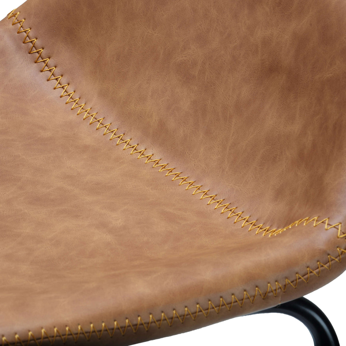 Cortesi Home Ava Counterstools in Saddle Brown faux Leather (Set of 2)