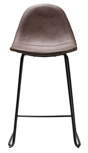 Cortesi Home Gavin 24" Counterstool in faux Brown Leather (Set of 2)