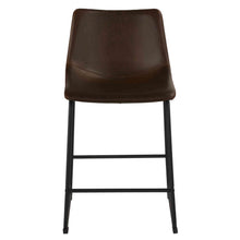 Cortesi Home Safi Counterstools in Distressed Coffee Brown Faux Leather (Set of 2)