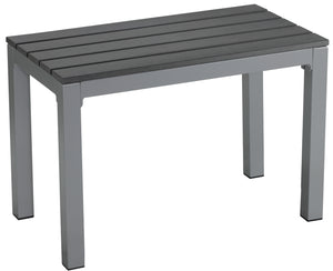 Jaxon Aluminum Outdoor Bench in Poly Resin, Silver/Slate Grey