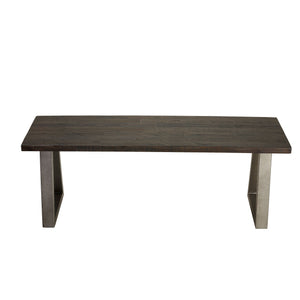 Cortesi Home Zachary 49" Wood Dining Bench with Metal Frame