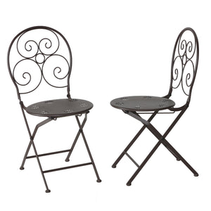Cortesi Home Bebe Indoor/Outdoor Metal Folding Chair, set of 2