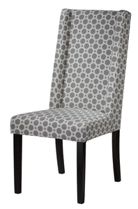 Cortesi Home Jenna Dining Chair in Grey Pattern Fabric (Set of 2)