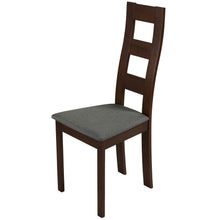 Cortesi Home Cuadro Dining Chair in Charcoal Fabric, Walnut Finish (Set of 2)