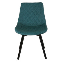 Cortesi Home Azov Swivel Dining Chairs in Deep Aqua Faux Leather, Set of 2