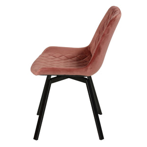 Cortesi Home Milani Swivel Dining Chairs in Blush Pink Velvet, Set of 2