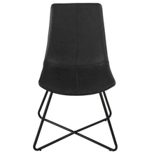 Cortesi Home Tangier Dining Chair in Charcoal Black Faux Leather (Set of 2)