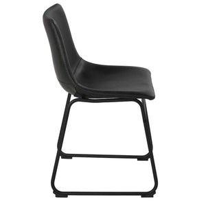 Cortesi Home Casablanca Dining Chair in Distressed Black Faux Leather (Set of 2)