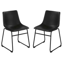 Cortesi Home Casablanca Dining Chair in Distressed Black Faux Leather (Set of 2)