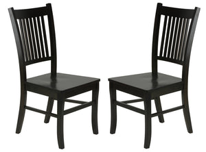 Cortesi Home "America" Mission Style Wooden Dining Chairs, Set of 2, Light Black Oak Finish