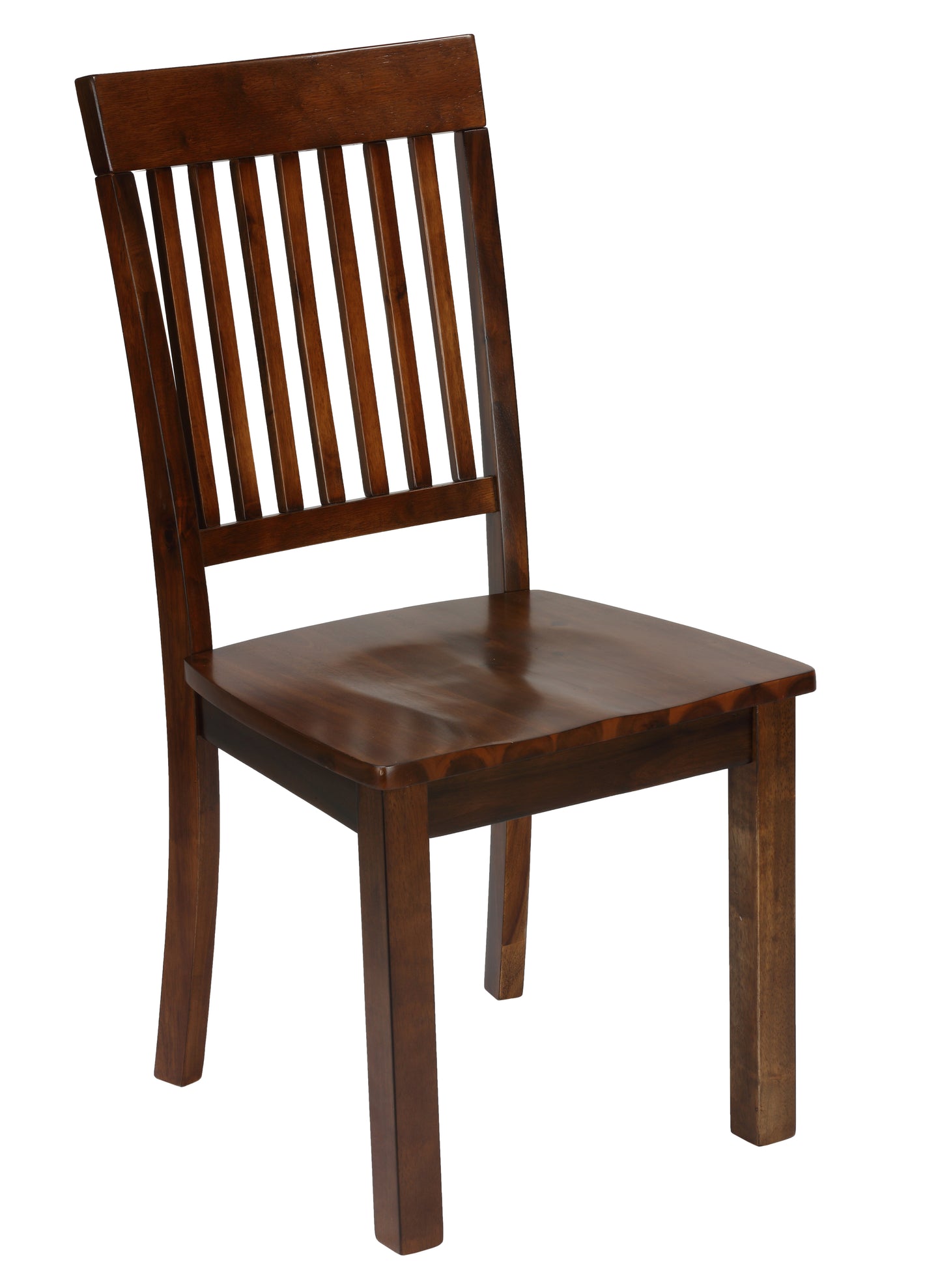 Cortesi Home Kingston Mission Style Dining Chairs in Solid Wood Walnut Finish, Set of 2