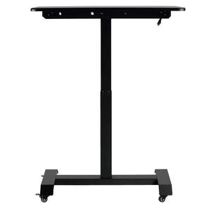 Cortesi Home Luna Electric Sit to Stand Height Adjustable Mobile Desk with Wheels, Black Top