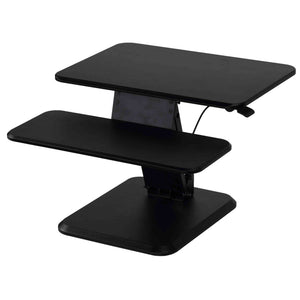 Cortesi Home Orbit Sit to Stand Adjustable Desktop Converter Monitor Stand, Black