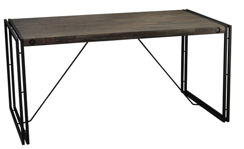 Cortesi Home Thayer Distressed Wood Top Desk Table with Black Metal Legs