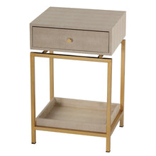 Cortesi Home Everett Nightstand End Table with Gold Metal Frame