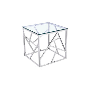 Cortesi Home Nico Square Stainless Steel End Table