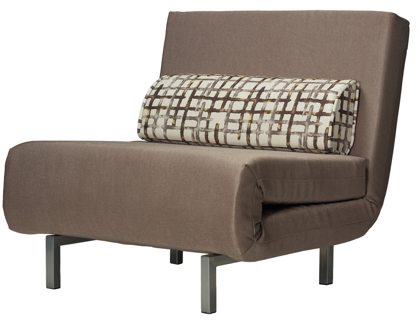 Cortesi Home Savion Taupe Convertible Accent Chair Bed