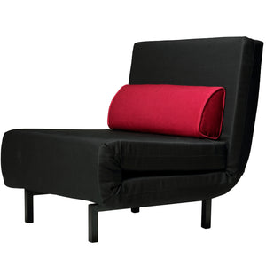 Cortesi Home Savion Black Fabric Convertible Accent Chair Bed