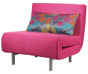 Cortesi Home Savion Pink Convertible Accent Chair Bed