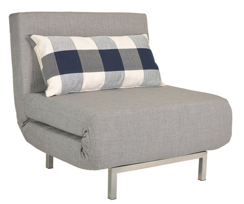 Cortesi Home Savion Grey Convertible Accent Chair Bed