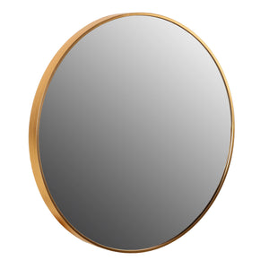 Cortesi Home Opra Mirror, Round 24" with Brushed Gold Metal Frame