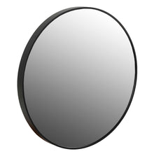 Cortesi Home Opra Mirror, Round 24" with Brushed Black Metal Frame