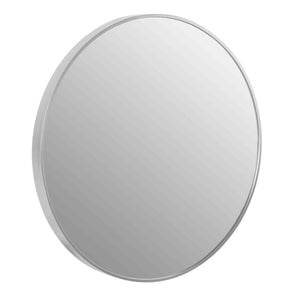 Cortesi Home Opra Mirror, Round 24" with Brushed Silver Metal Frame