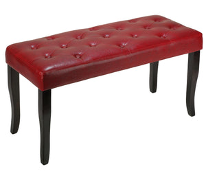 Cortesi Home Mozart Tufted Piano Bench Ottoman, Red