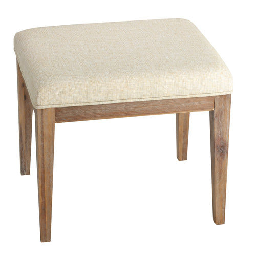 Cortesi Home Onel Vanity Bench with Neutral Linen Fabric, 20