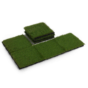 Cortesi Home Artificial Grass Turf Tile Interlocking, Self Drain (Set of 9)