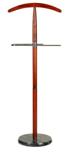 Cortesi Home Cambridge Suit Valet Stand in Cherry Wood with Marble Base