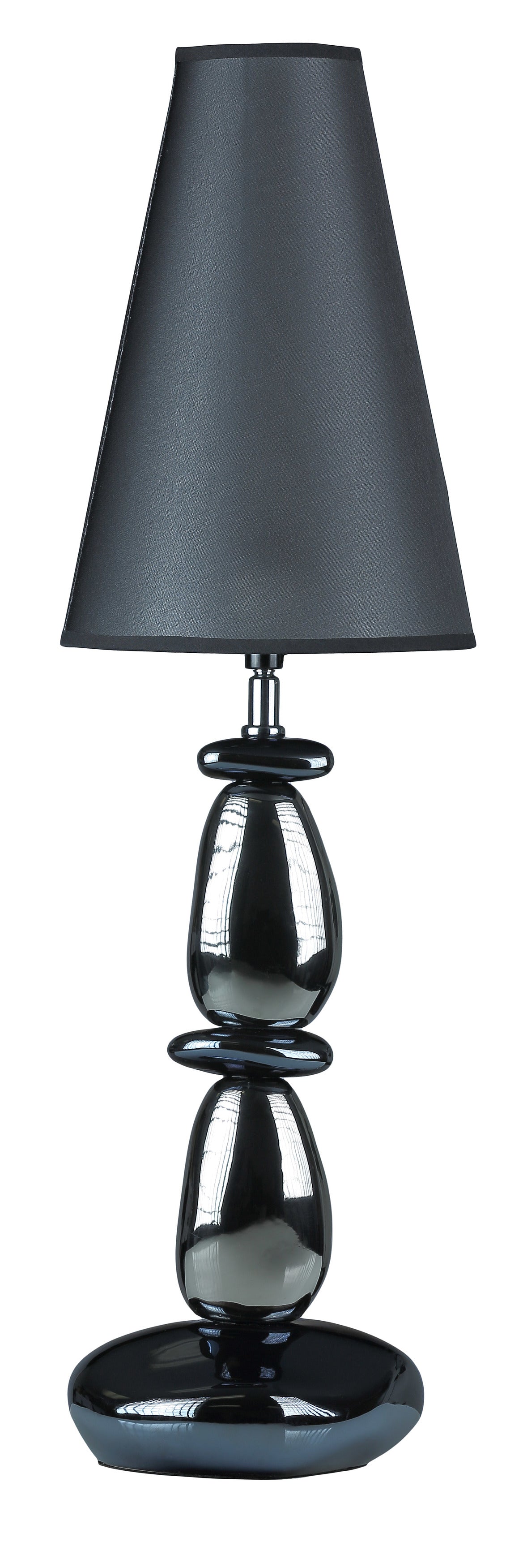 Cortesi Home Lava Table Lamp, Chrome and Blue with Black Shade